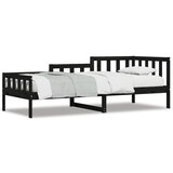  The Living Store Dnevna postelja črna 80x200 cm trdna borovina - Dnevna Postelja, (21448735) | Shoptok.si