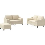  3-dijelni set sofa s jastucima krem od mikrovlakana | shoptok.hr