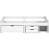  Dnevni ležaj s 3 ladice IRUN bijeli 90x200 cm masivna borovina | shoptok.hr