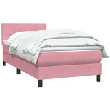 Box spring postelja z vzmetnico roza 80x220 cm žamet, (21790844) | Shoptok.si