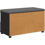  Klupa za hodnik s jastukom s policom Crni Hrast 80 x 38 x 46 cm | shoptok.hr