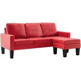 vidaXL Kavč trosed s stolčkom za noge rdeče umetno usnje, (20924999) | Shoptok.si