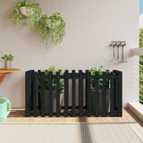 vidaXL Vrtna visoka greda z ograjico črna 150x50x70 cm trdna borovina Cene