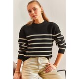 Bianco Lucci Women's Striped Thessaloniki Knitted Knitwear Sweater Cene