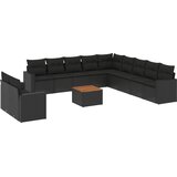  12-dijelni set vrtnih sofa od poliratana s jastucima crni | shoptok.hr