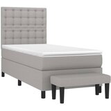  Okvir kreveta s oprugama i madrac svjetlosivi 90x200cm tkanina | shoptok.hr