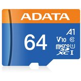 Adata micro sd 64GB premier uhs-i class 10 / V10 100/25 mbps AUSDX64GUICL10A1-RA1 | Eponuda.ba