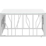  Stolić za kavu srebrni 80x80x40 cm nehrđajući čelik i staklo Srebrna | Shoptok.si