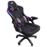BIT FORCE HYPNOSIS RGB-2D igraća stolica s potpornim jastučićima, PU koža, 2D naslon za ruke, nosivost 130kg, crna | shoptok.hr
