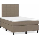  s oprugama i madracem LED smeđesivi 120x190cm od tkanine | shoptok.hr
