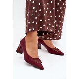 Boto Heels With Decorative Buckle Burgundy Seriva | ePonuda.com