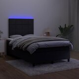 Krevet box spring s madracem LED crni 120 x 190 cm baršunasti | Eponuda.ba