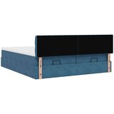 vidaXL Otomanski posteljni okvir z vzmetnicami moder 200x200cm žamet | Shoptok.si