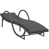 Maison Chic Ležalnik - Sončna ležalnik z blazino siv 60x199x42 cm poli ratan, (22043394) | Shoptok.si