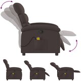  Masažni naslonjač od tkanine tamnosmeđi | shoptok.hr