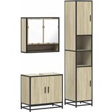 vidaXL Kopalniška garnitura 3-delna sonoma hrast inženirski les, (22013404) | Shoptok.si