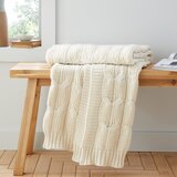 Catherine Lansfield Bijela/bež pletena deka 130x170 cm Chunky Marl Knit – Cijene