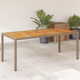  Vrtni stol bež 190 x 90 x 75 cm poliratan i bagremovo drvo | shoptok.hr