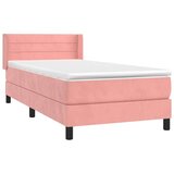 vidaXL Box spring postelja z vzmetnico roza 100x200 cm žamet, (20894216) | Shoptok.si