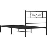 Metalni okvir za krevet s uzglavljem crni 80x200 cm | shoptok.hr