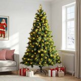  Umjetno božićno drvce s nogom 150 cm 150 LED lampica - Zelena 150 cm s LED svjetlima | shoptok.hr