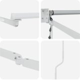 vidaXL Manualna uvlačiva tenda s LED svjetlima Zelena i bijela 400x350 cm, Zamjenska tenda za okvir 4x3.5 m Zelena i bijela | shoptok.hr