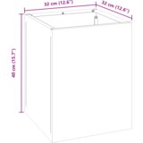  Vrtna saksija Bijelo 32 x 32 x 40 cm Hladno valjana čelična | shoptok.hr