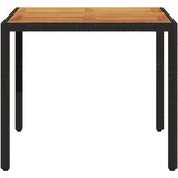 Vrtni stol s pločom od drva bagrema crni 90x90x75 cm poliratana | Eponuda.ba