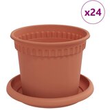 vidaXL Lončki za rastline 24 pcs Kamnito rdeča Ø 12,5 x 10 cm Plastika, (5000162829) | Shoptok.si