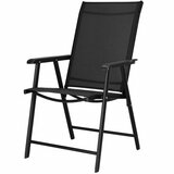  Sklopiva metalna vrtna stolica crna 56 x 64 x 94 cm | shoptok.hr