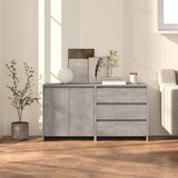 The Living Store 2-delna komoda betonsko siva konstruiran les - Komoda, (21663587) | Shoptok.si