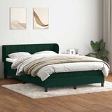 Box Spring krevet s madracem tamno zeleni 160x220 cm baršun Cijene