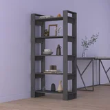 za knjige / pregrada sivi 80x35x160 cm od borovine
