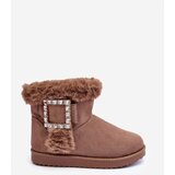 Boto Faux Fur-Lined Clasp Snow Boots Dark Beige Dulca | Shoptok.si