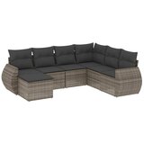 Maison Chic Seti vrtnega pohištva - Vrtna garnitura - Vrtni pohištvo set 7-delna z blazinami siv poli ratan, (21802455) | Shoptok.si