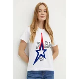 Karl Lagerfeld Bombažna kratka majica ženska, bela barva, 245W1730