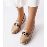 Gemre Beige patent wedge loafers Erin | Shoptok.si