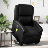 Maison Chic masažni naslanjač - Relax naslanjač s funkcijo vstajanja črno umetno usnje, (22061374) | Shoptok.si