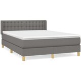  Box spring postelja z vzmetnico temno siva 140x200 cm blago, (20725998) | Shoptok.si
