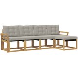vidaXL Zunanja garnitura za sedenje 5 pcs Bela in svetlo siva, (5000281156) | Shoptok.si