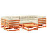  The Living Store Vrtna sedežna garnitura 7-delna z blazinami voščeno rjava - Vrtna Sedežna Garnitura, (21451257) | Shoptok.si