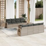 vidaXL 9-dijelni set vrtnih sofa od poliratana s jastucima svjetlosivi | shoptok.hr