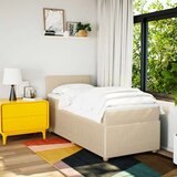 Okvir kreveta s oprugama i madrac krem 80x200 cm od tkanine | shoptok.hr