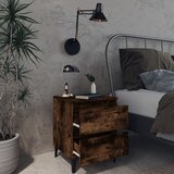  Noćni ormarići s metalnim nogama 2 kom boja hrasta 40x35x50 cm | Eponuda.com