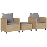vidaXL 3-dijelni bistro set s jastucima bež od poliratana | shoptok.hr