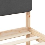  Krevetni okvir s tapiciranim uzglavljem Tamno siva 135 x 190 cm | shoptok.hr