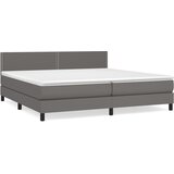  s oprugama i madracem sivi 200x200 cm od umjetne kože | shoptok.hr