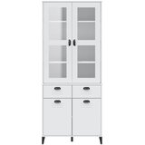  Visoka komoda VIKEN bijela 80 x 40 x 190 cm od masivne borovine | shoptok.hr