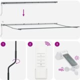 vidaXL Samodejna retraktibilna tenda z LED črna 600x300 cm, Zamenjava tkanine za tendi za okvir 6x3 m črna | Shoptok.si
