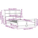 vidaXL Knjižna postelja brez vzmetnice 120x200 cm trdna borovina | Shoptok.si
